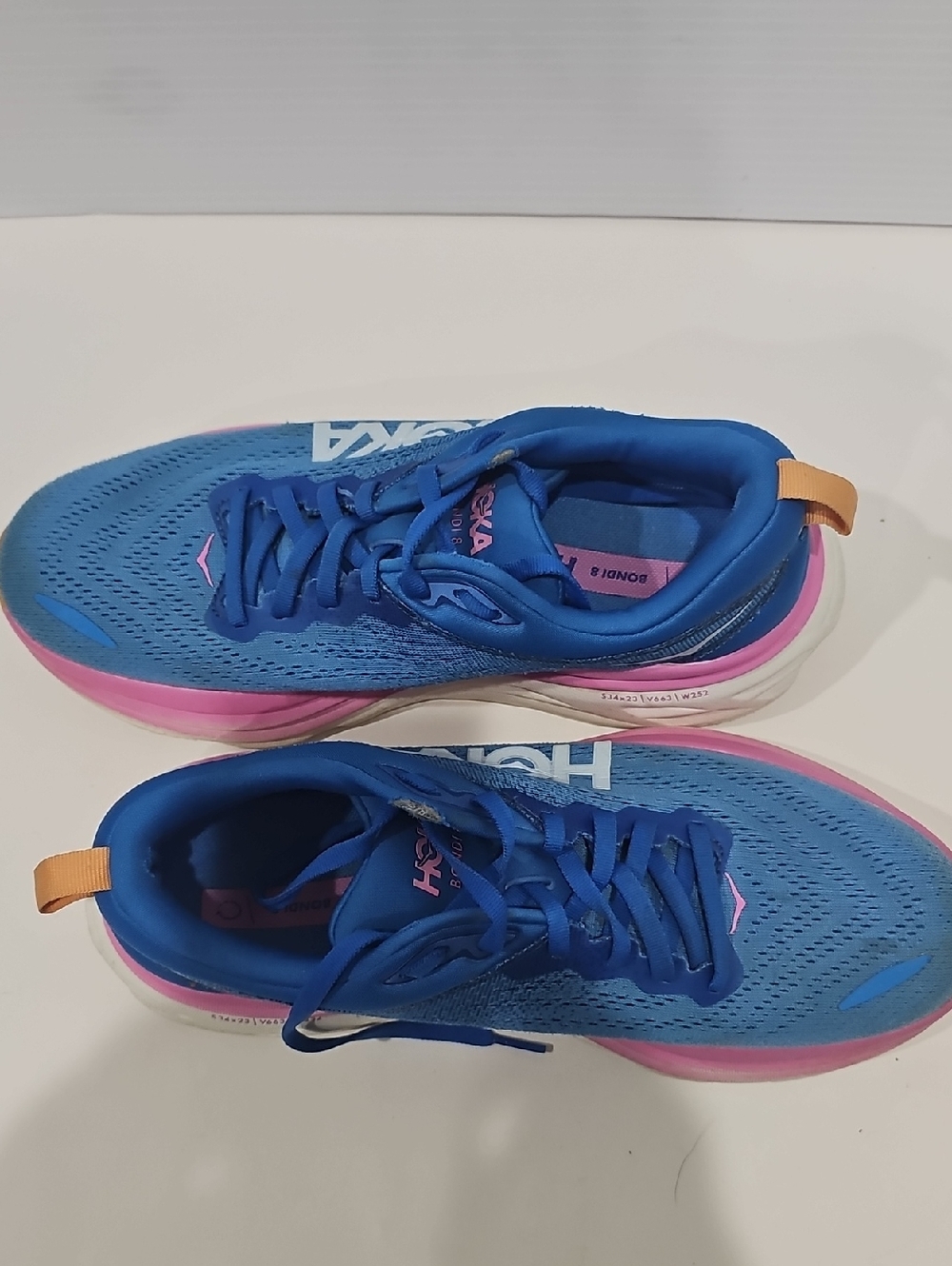 Women's Size 9.5 B Hoka Clifton Running Sneakers Blue Pink - Picture 9 of 12